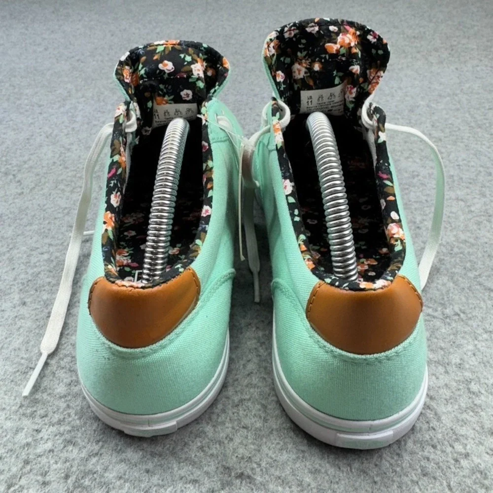 Vans Chauffeur SF Shoes 11 Mint Green Floral Canvas Boat Sneakers NWT Surf *READ